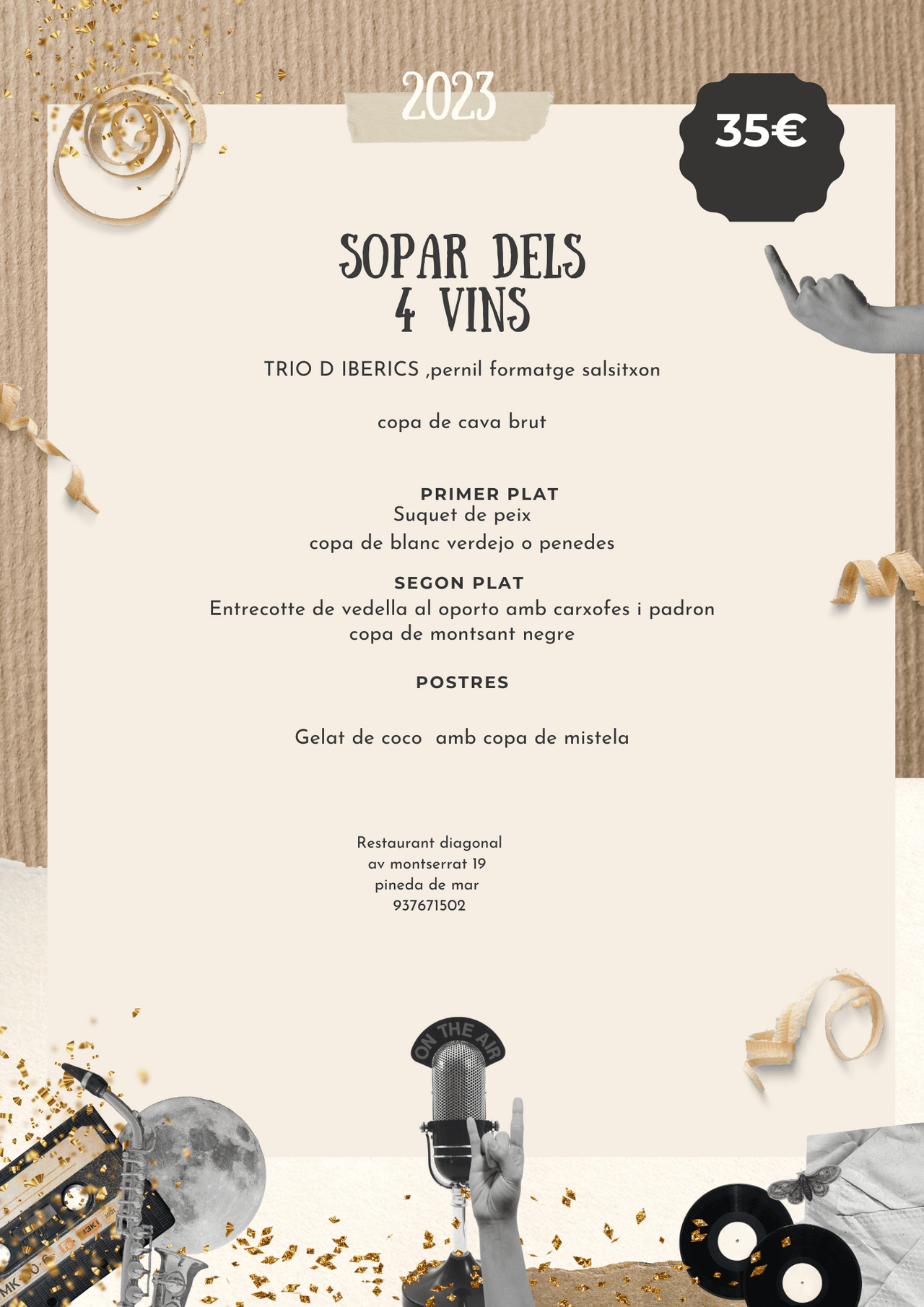 Sopar dels 4 vins Restaurant Diagonal